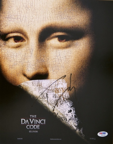  美国影视演员汤姆·汉克斯 亲笔签名《达芬奇密码》海报
