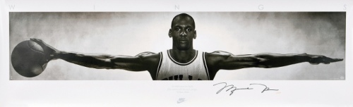  NBA球星乔丹亲笔签名巨幅照片 完未流通