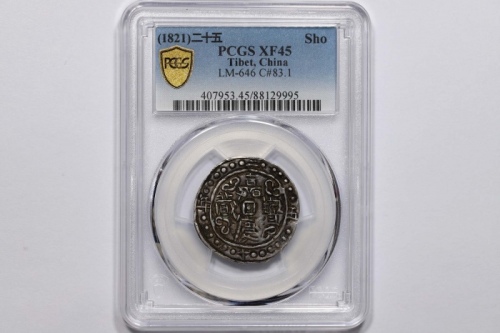  西藏嘉庆25年无币值 PCGS XF 45