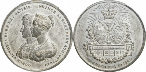  1840年维多利亚女王大婚大型样章。PCGS SP62