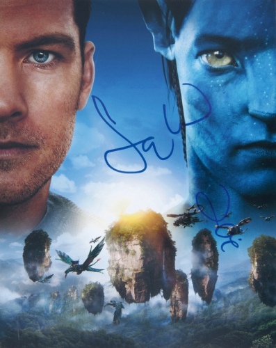  第36届土星奖最佳女主角奖佐伊·索尔达娜亲笔签名《阿凡达》海报