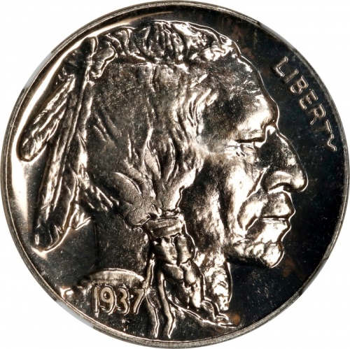  1937年水牛镍币 NGC PF 68+ 1937 Buffalo Nickel