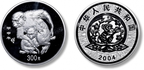  2004年甲申(猴)年生肖纪念银币1公斤 完未流通