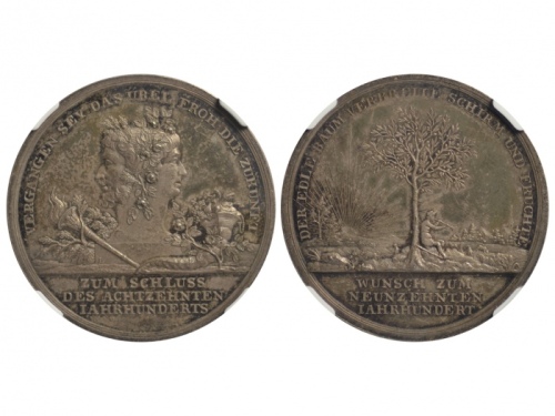 1800年德国银章，Loos-(36mm)，NGC MS61，H.F.Bowker 藏品