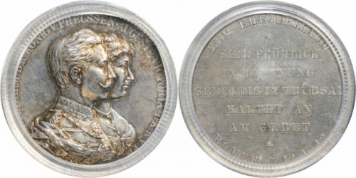  1888-1918年德意志帝国威廉二世大婚银样章。PCGS SP62