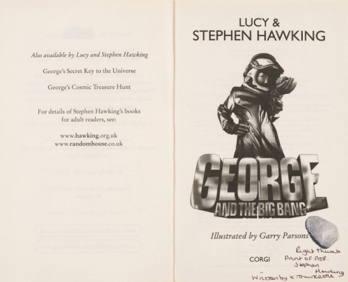  霍金 亲笔签名书