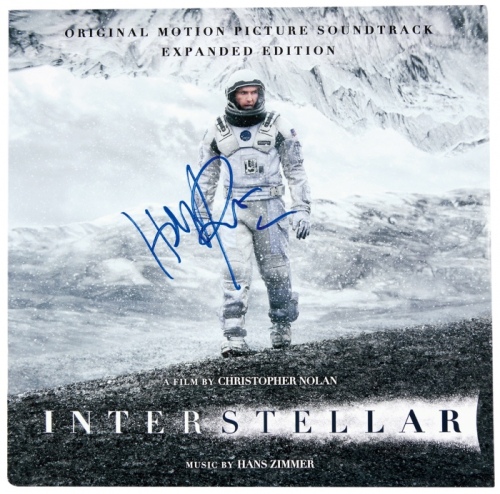  奥斯卡金像奖和金球奖最佳电影配乐奖获得者汉斯·季默亲笔签名《星际穿越》唱片