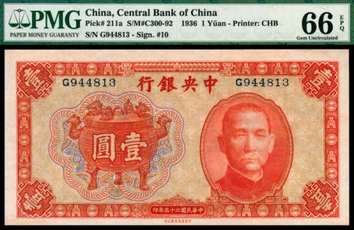  民国二十五年（1936年），中央银行壹圆