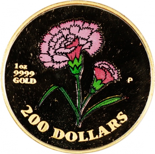  1996年库克群岛母亲节彩色精铸纪念金币1套3枚, 20, 50 及 200 元, 999.9纯金, 1/10, 1/4, 安士，附原盒及证书, 证书号481