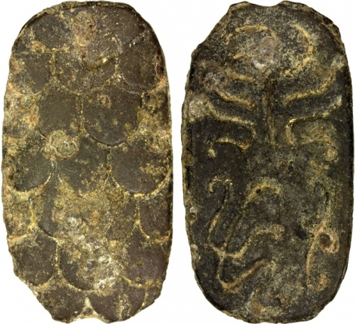  西汉白金三品龟币铅质 美品 HAN: Han Wudi, 141-87 BC, lead 300 zhu (11.06g), tortoise type, cast circa 119 BC with
