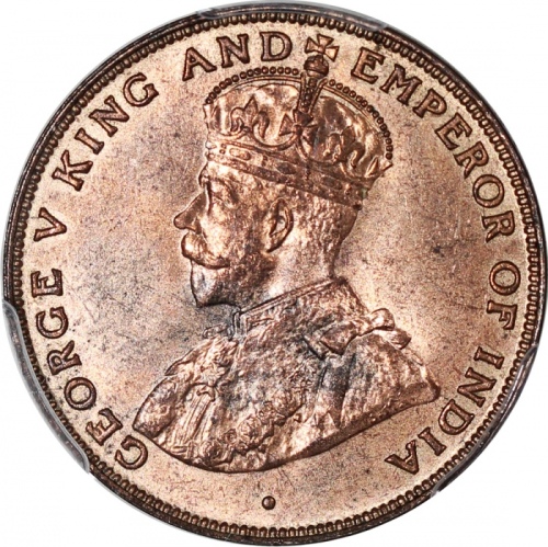  1925年香港一仙，PCGS MS63RB，#31076818