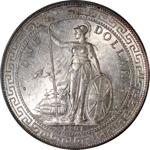  1901-B英国贸易银元，PCGS MS63，#19514113