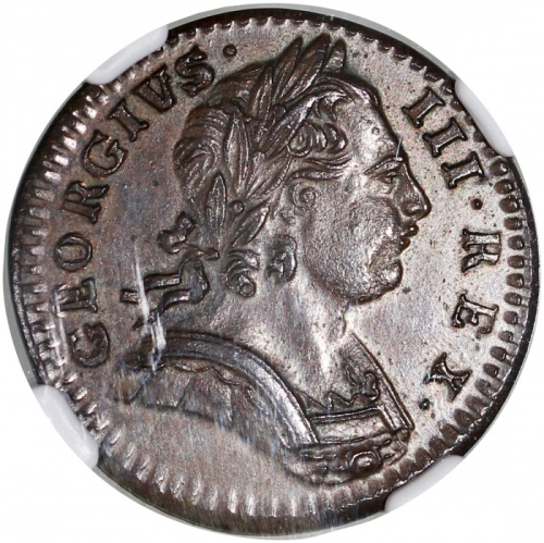  1774年英国1/4便士铜币，NGC MS63BN