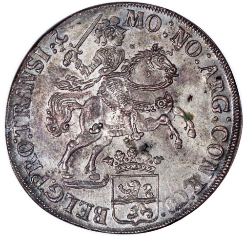  1647年荷兰上艾修省1盾，NGC UNC (海水损害)