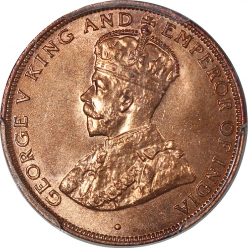  1933年香港一仙，PCGS MS66RD，#28247906