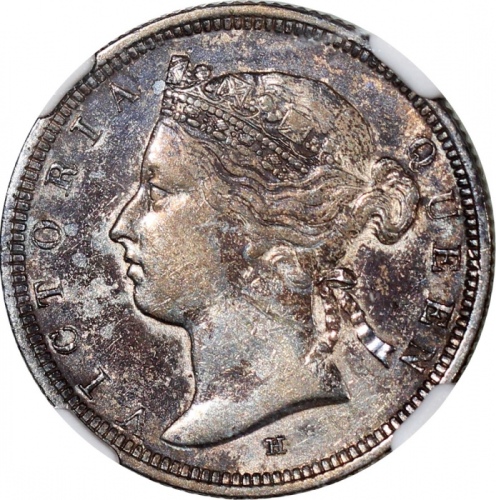  1882-H香港二毫，NGC AU Details，正面有划痕，#6137500-004
