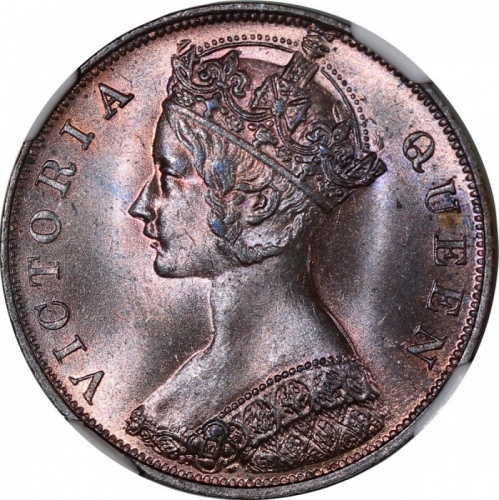  1875年香港一仙，NGC MS 65 BN，#6137921-001