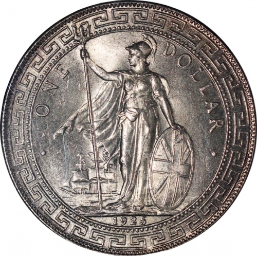  1925年英国贸易银元，NGC MS64，#3154003-017