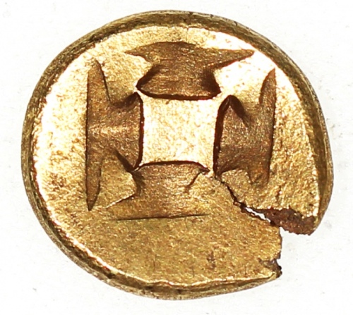  印尼三佛齐王国1Massa金币, "Ma", ca.680-1250, 2.44g，AU，十分罕见