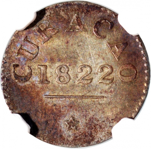  1822年古拉索岛1Stuiver，MS62