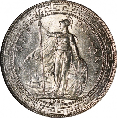  1930年英国贸易银元，NGC MS63，#1728461-009