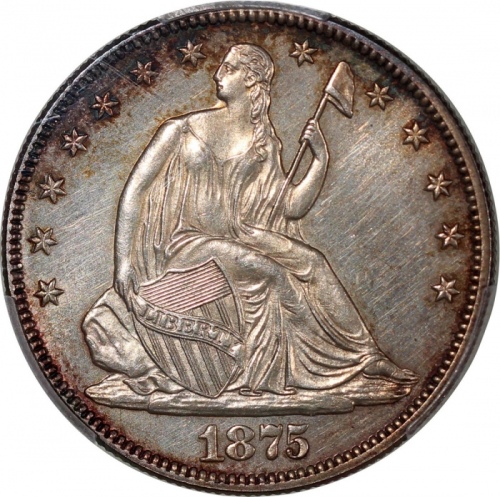  1875年美国50仙样币，PCGS PR63
