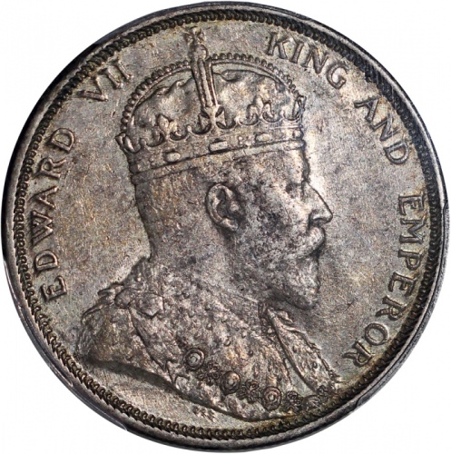  1903-B海峡殖民地1元银币，PCGS AU55