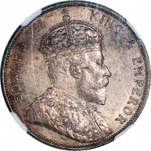  1905年香港半圆，NGC MS62，#3962929-027