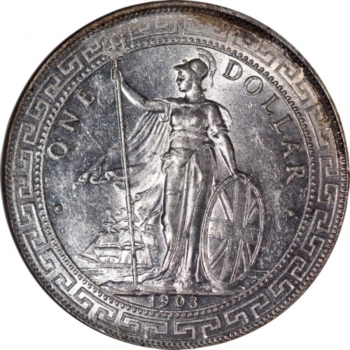  1903-B英国贸易银元，NGC MS61，#2238197-012