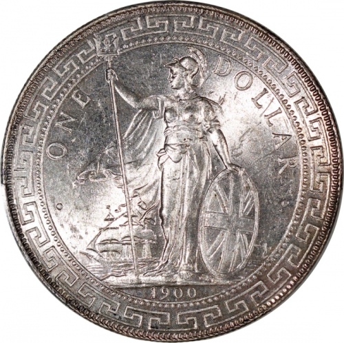  1900-B英国贸易银元，光泽均匀，PCGS MS64，#41530593，评级记录中仅4枚获评更高分