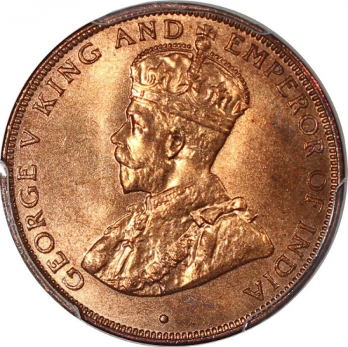  1933年香港一仙，PCGS MS66RD，#28247907