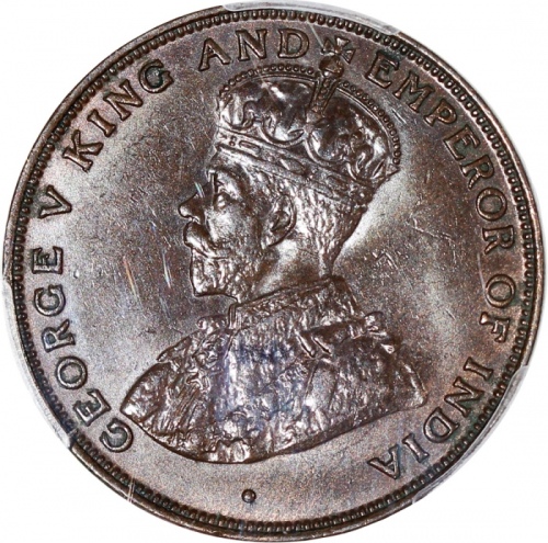  1924年香港一仙，PCGS MS62BN，#86497309