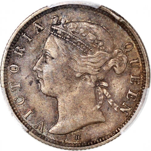  1883-H香港二毫，PCGS XF Detail币边有损，#44789182