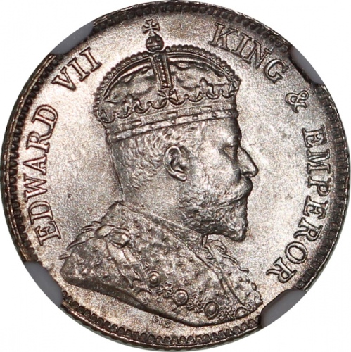  香港钱币一组4枚，包括1863年1仙，1883及89年2毫，1904年1毫，分别评NGC MS63BN, AU Details, XF Details 及MS65，#6651294-004, #665