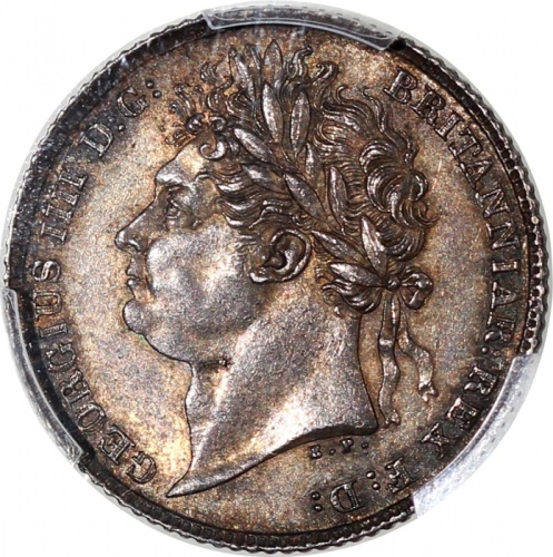  1825年英国6便士银币，NGC MS62