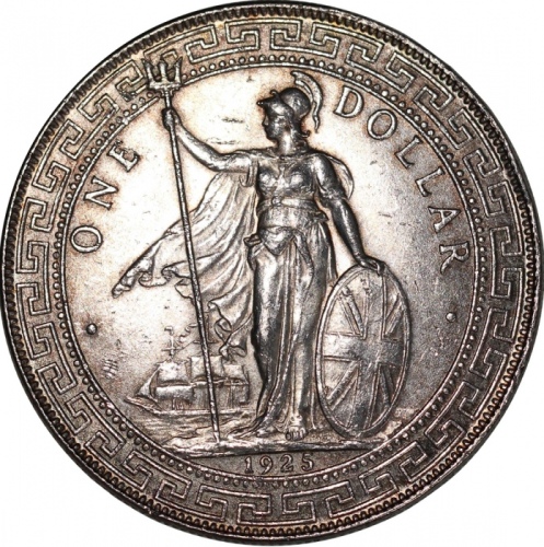  1902-B及1925年英国贸易银元一对，1902有清洗并再包浆，1925年带原光，均AU品相