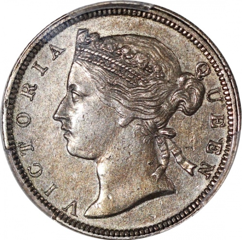  1866年香港二毫，PCGS AU Detail，有清洗，#45378920