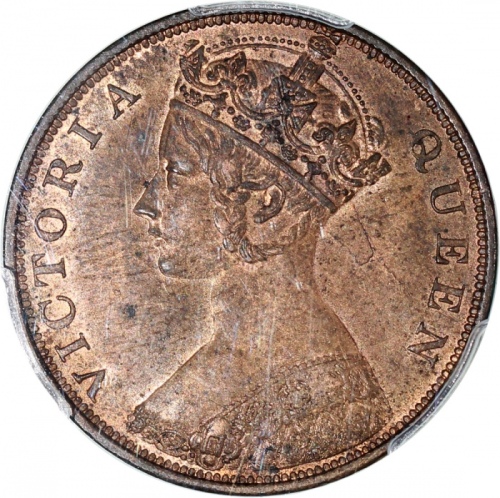  1863年香港一仙，PCGS MS62RB，#27850874