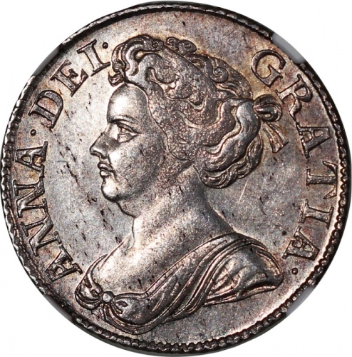  1711年英国1先令银币，NGC MS62