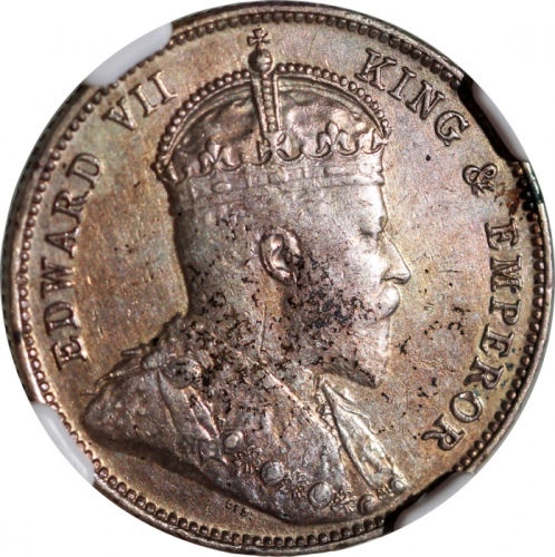  1905年香港二毫，NGC AU Details有清洗，#6376742-017，罕见重要年份