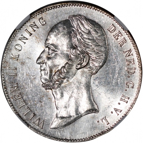  1847年荷兰2 1/2盾，NGC MS62+， NGC目前仅有四枚获更高评分