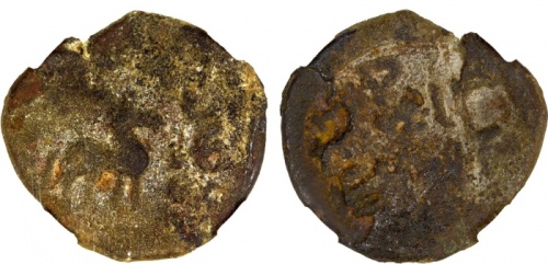  西域铸币汉佉二体钱(和田马钱) CCG F75 YUTIAN KINGDOM: Anonymous, ca. 200 AD, AE 6 zhu (4.80g), Khotan, Cribb-2e, S