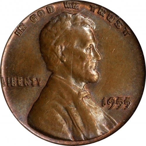  1955年林肯1美分 NGC MS 65 1955 Lincoln Cent. Doubled Die Obverse