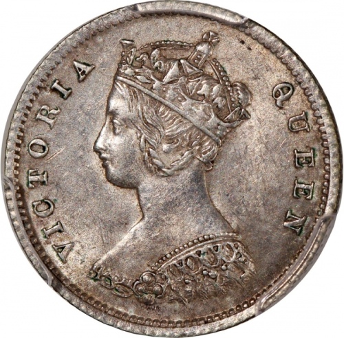  1863/33香港维多利亚一毫，PCGS AU Detail (有清洗)，#46484241，罕见骑字版
