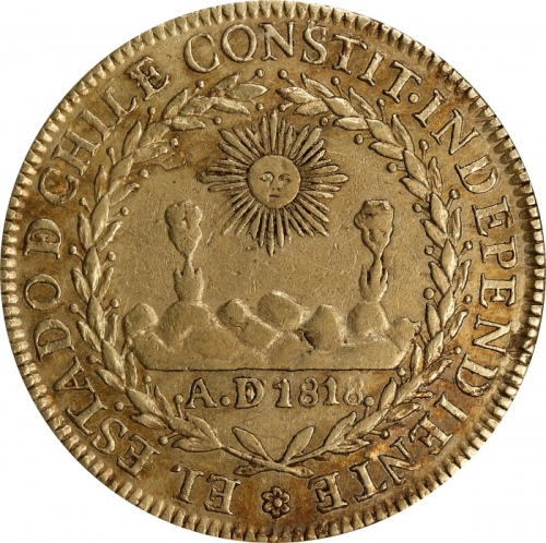  1822-So智利8埃斯库多 NGC XF 45 CHILE. 8 Escudos, 1822-So