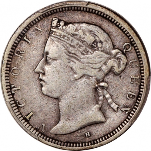  1872-H香港维多利亚二毫，7骑6版，及1877-H二毫，分别评PCGS XF Detail (有清洗)及 XF Detail (严重清洗)，#46484231，#46484283