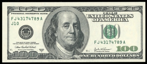  2003年美国一佰圆，编号FJ43174789A，UNC United States of America, Federal Reserve Note, $100, 2003-A, serial nu