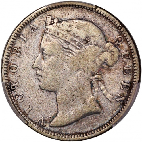  1881香港维多利亚二毫，PCGS VG Detail (清洗)，#46484204，发行30000枚，罕版