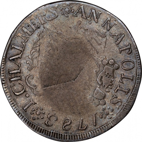  1783年约翰-查尔默斯先令 PCGS VF 35 1783 John Chalmers Shilling