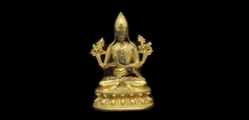  清铜制佛教佛像宗嘎巴像 